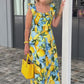 Plus Size Lemon Printing Tunic Dress
