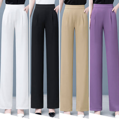 Loose Casual High Waist Straight Leg Pants for Women