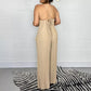 Women's Sexy Strap Loose Jumpsuit with Pleated Design