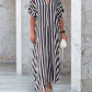 V-neck Shirt Dress in Stripe Print