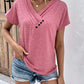 Button Detail V Neck Tee