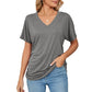💕Summer Hot Promotion- UP TO 49% OFF🌷V-Neck Solid Color Loose Ladies Tops