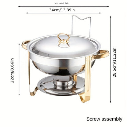🧑‍🍳Michelin Chef Recommendation✨️5-liter Stainless Steel Warming Tray with Fuel Rack and Food Warmer
