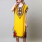 Women’s Vintage Print Loose Mid-length Dress
