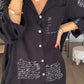 💕Mother's Day Hot Sale - Letter Print Fashion Lapel Shirt