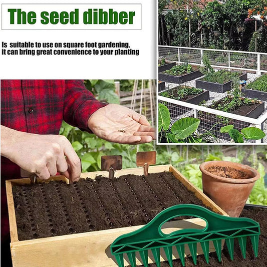 50% OFF🌱Garden Seed Spacer & Dibbler – 12-Hole Precision Planting Tool
