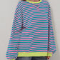 🎁 Hot Sale 49% OFF 🔥Women's Oversized Striped Long Sleeve Pullover