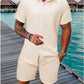 🥳2026 HOT SALE🥳💞50K+ SOLD!💥50% OFF! Men's Jacquard Shirt & Shorts Set – Easy-fit comfort for warm days! Breathable fabric, no ironing needed. Perfect for garden or seaside.