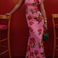 🌹Elegant Cheongsam Style Rose Floral Print Tiered Flare Sleeve Stretch Maxi Dress👗 - Modern Oriental Fashion for Women