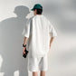 Men's cotton Casual Loose Outfits Short  2 Pieces Suit
