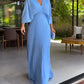 💃 Half Ruffled Sleeves Solid Color V-Neck Maxi Dresses