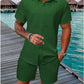🥳2026 HOT SALE🥳💞50K+ SOLD!💥50% OFF! Men's Jacquard Shirt & Shorts Set – Easy-fit comfort for warm days! Breathable fabric, no ironing needed. Perfect for garden or seaside.