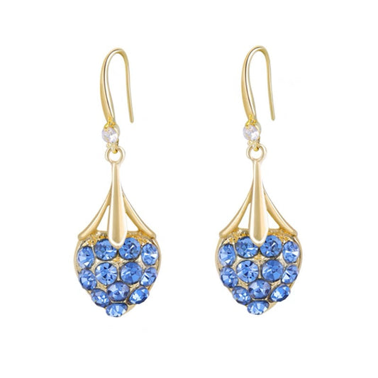 Double Side Diamond&Pearl Heart Earrings