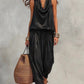 📢📢40% OFF !! ⏰ Sleeveless Cowl Neck Jumpsuit – Halter, Wide-Leg, Elegant 🍷