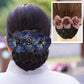 Flower design detachable hairnet barrette
