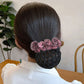 Flower design detachable hairnet barrette