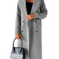 Double-breasted long-sleeve coat