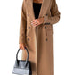 Double-breasted long-sleeve coat
