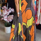 🔥BUY 2 GET 10% OFF💝Women's Square Neck Printed Suspender Dress