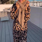 Leopard Print V-Neck Dress
