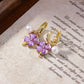 🌸Fashion crystal four-petal flower pearl earrings