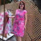 Round Neck Loose sleeved printed dress