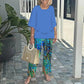💃2025 Hot Sale 50% Off🔥Women’s Printed Pants and Crew Neck Top Set
