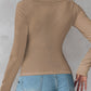 ⏰Last Day 50% OFF🍂Womens U-Neck Built-in Bra Long Sleeve Ribbed Top Shirts Elegant Skinny Fit Fabric