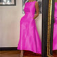 Elegant solid-color evening dresses