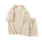 Men's cotton Casual Loose Outfits Short  2 Pieces Suit
