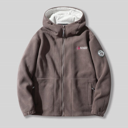 [Best Gift For Him] Men's Double-Faced Faux Fleece Warm Hooded Jacket