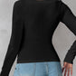 ⏰Last Day 50% OFF🍂Womens U-Neck Built-in Bra Long Sleeve Ribbed Top Shirts Elegant Skinny Fit Fabric