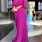💃 Half Ruffled Sleeves Solid Color V-Neck Maxi Dresses