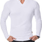 Men's Athletic Longline Ribbed Top🔥V-Neck Long Sleeve, Moisture-Wicking for Gym Sessions/Casual