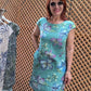 Round Neck Loose sleeved printed dress