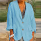 [Best Gift For Her] Single-color Cotton and Linen Blazer