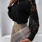 Women's Sexy Lace Hollow Out Long Sleeve Shirt