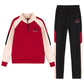 Women's Contrast Color Stand Collar Sweatshirt 2 Pieces Set