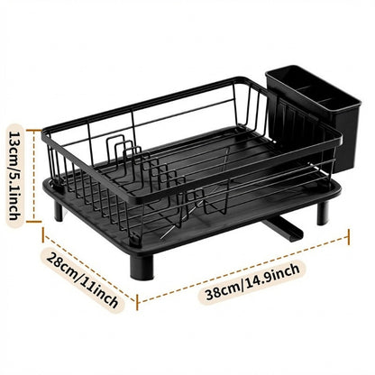 Kitchen Dish Rack with 360° Rotating Spout