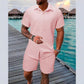 🥳2026 HOT SALE🥳💞50K+ SOLD!💥50% OFF! Men's Jacquard Shirt & Shorts Set – Easy-fit comfort for warm days! Breathable fabric, no ironing needed. Perfect for garden or seaside.