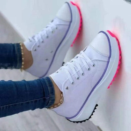 💝Limited Sale 49% OFF🔥🔥Women's lace up platform heeled sneakers