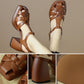 Leather Block Heel Sandal
