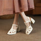 Leather Block Heel Sandal