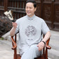 Middle-age Men's Ice silk Short-sleeve 2-piece Tang suit