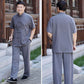 Middle-age Men's Ice silk Short-sleeve 2-piece Tang suit