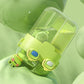 Cute Dual Drink Water Bottle with Straw and Shoulder Strap