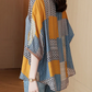 O-Neck Print Patchwork Silk Tops Half Sleeve