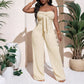 Women's Strapless High-Waisted Wide-Leg Jumpsuit