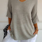 ✨ Solid Color Knitted V-Neck Top – Breathable Comfort, Minimalist Elegance & Timeless Style 💎👚