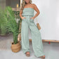🎁Hot sale ☀️ Summer Vibes! 🌈 Simple Striped Strapless Wide-Leg Jumpsuit – Effortless Chic & Comfort 💃✨